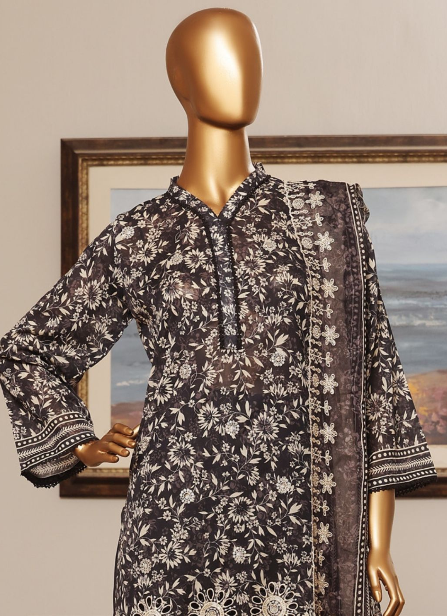 Riwayat Premium 3P Lawn Suit Embroidered