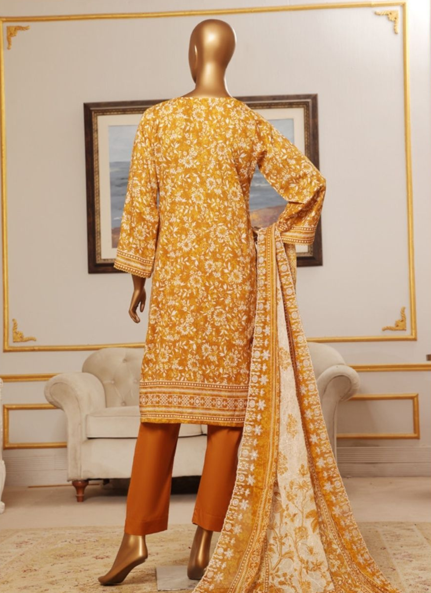 Riwayat Premium 3P Lawn Suit Embroidered