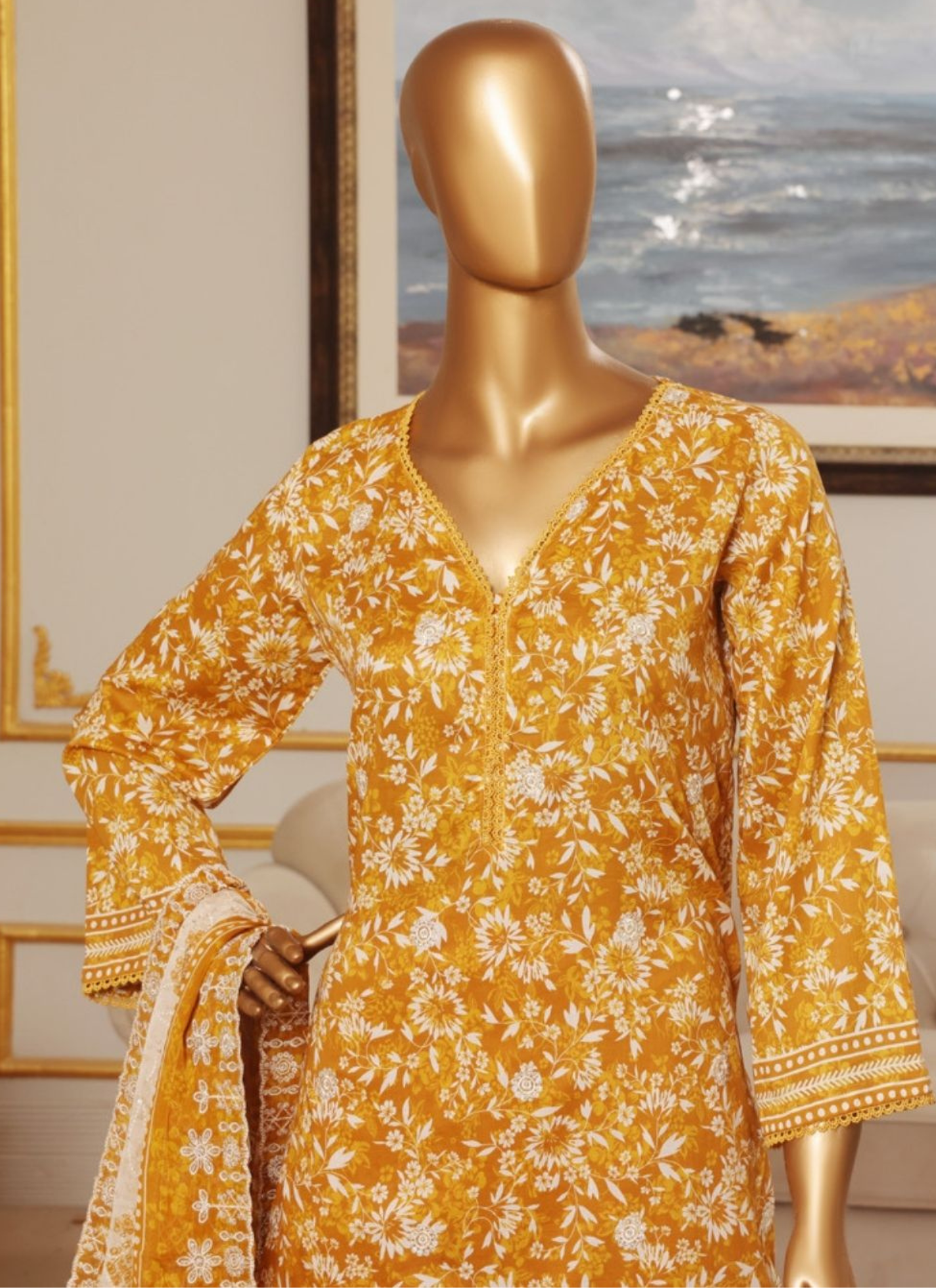 Riwayat Premium 3P Lawn Suit Embroidered