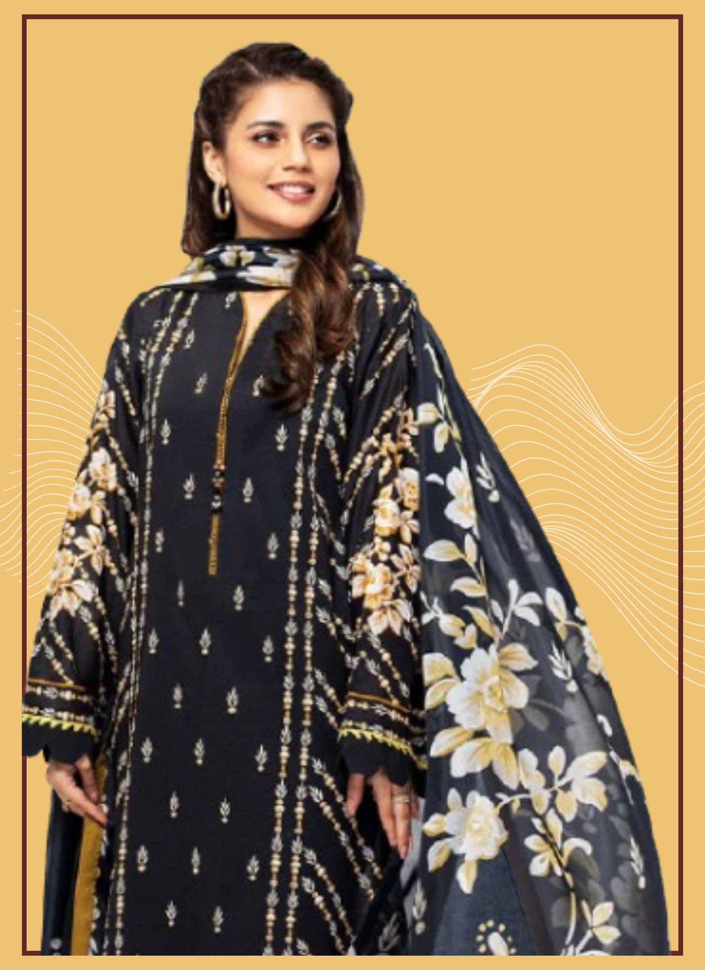 Nishat 3 piece lawn suit (Unstiched)