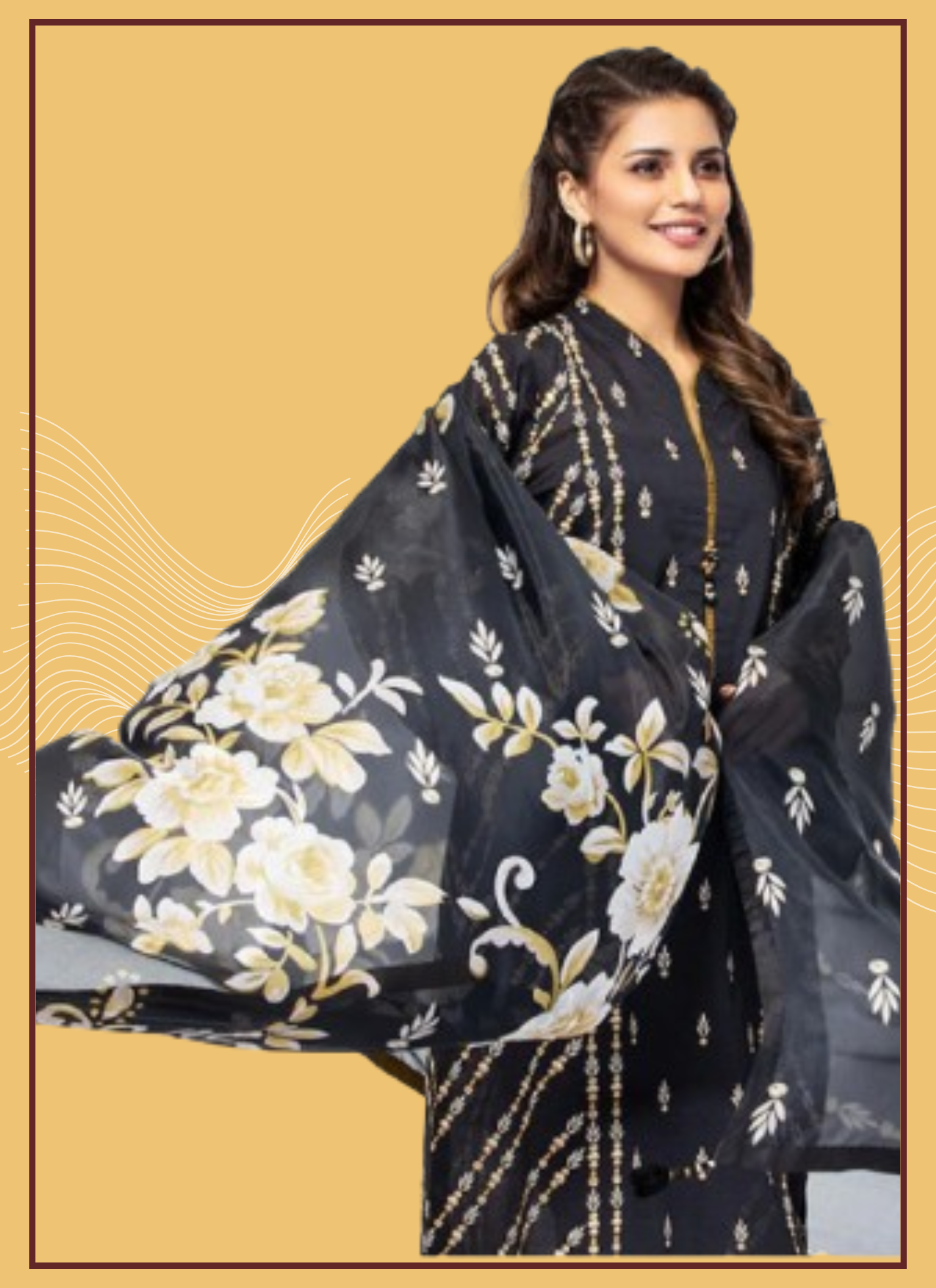 Nishat 3 piece lawn suit (Unstiched)