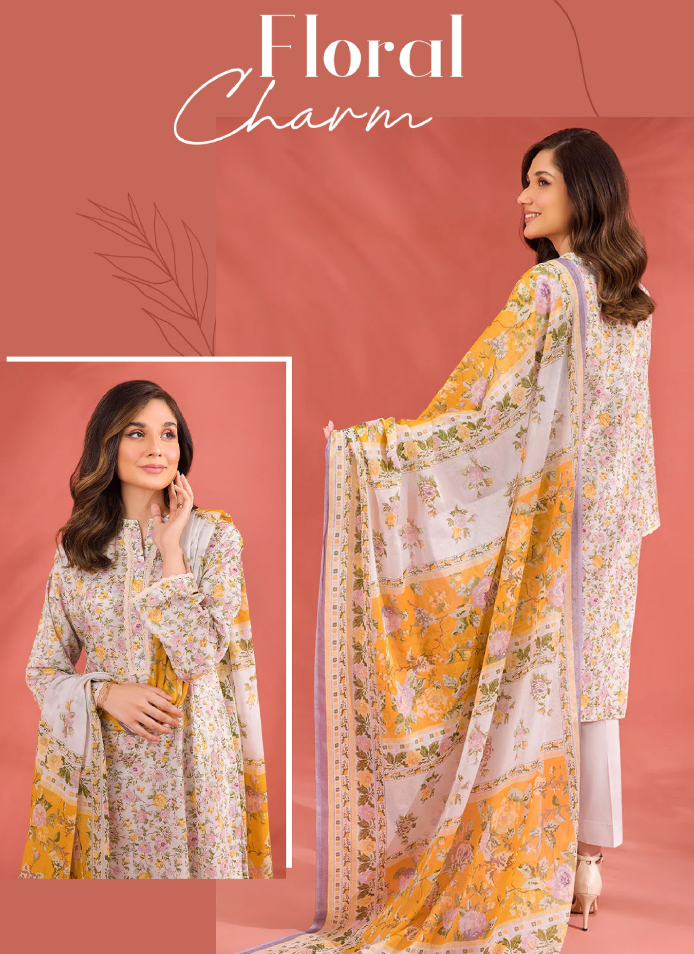 Nishat 3 Piece Lawn Suit (Unstiched)