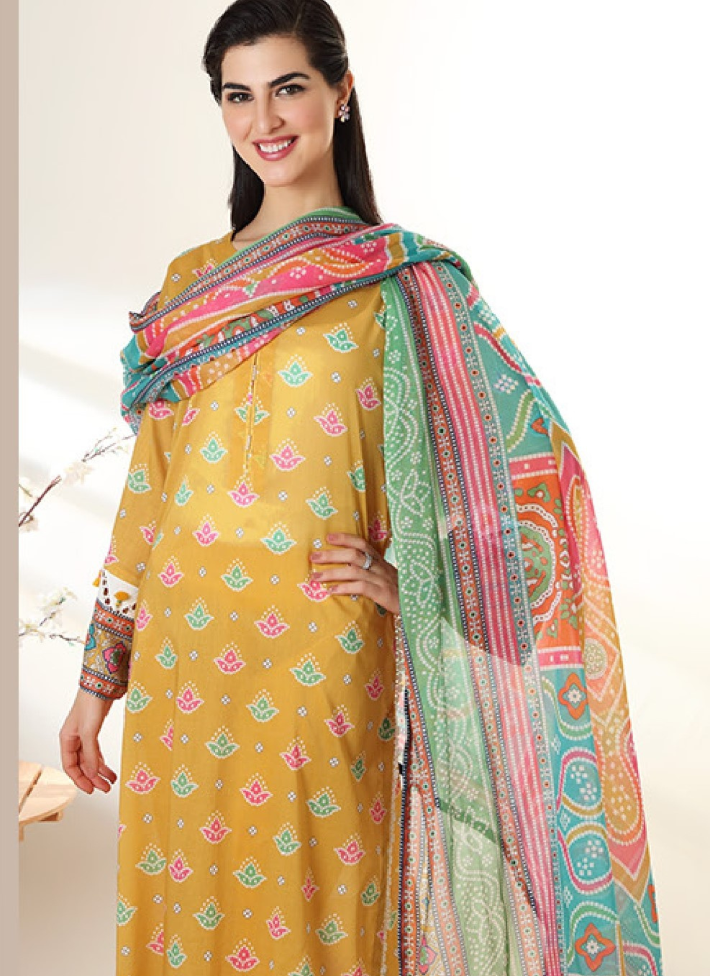 Nishat 3 Piece Lawn Suit (Unstiched)