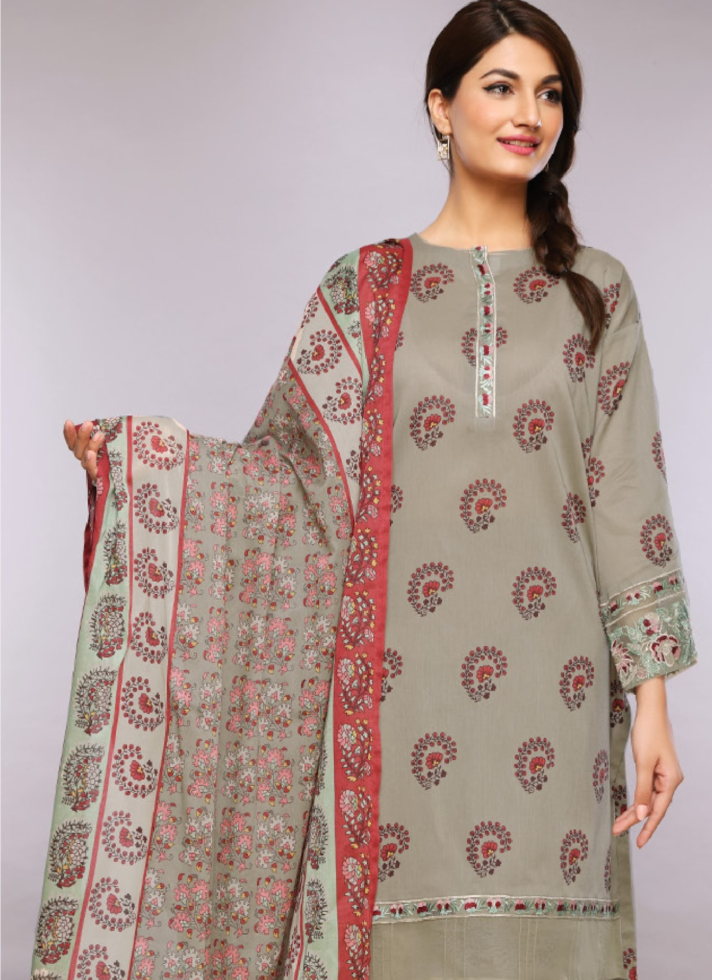 Nishat 3 Piece Lawn Suit (Unstiched)