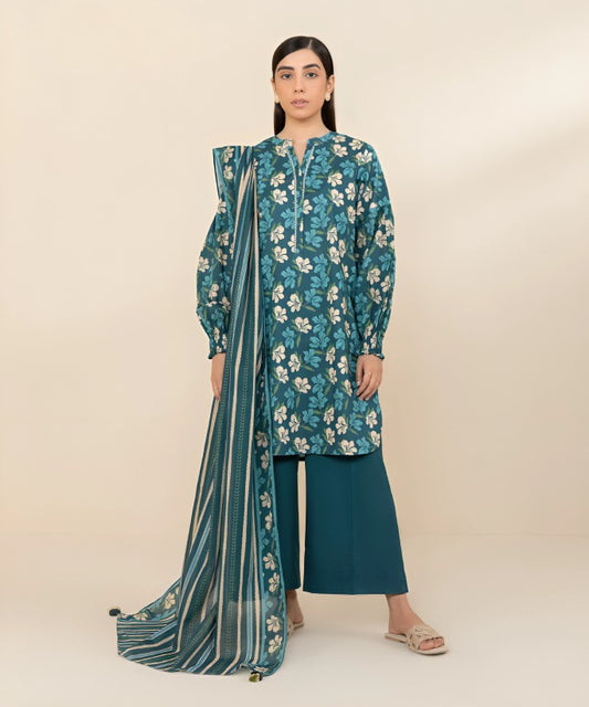Sapphire Digital Printed Linen 3-PC