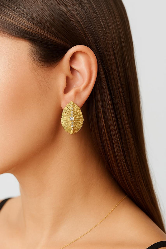 Leaf-Shaped Metal Earring