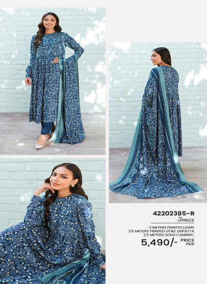 Nishat 3 Piece Lawn Suit (Unstiched)