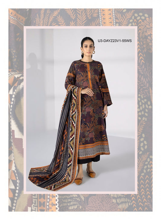 Sapphire 3 piece lawn suit (Unstiched)