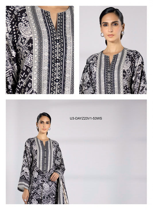 Sapphire 3 Piece Lawn Suit (Unstiched)