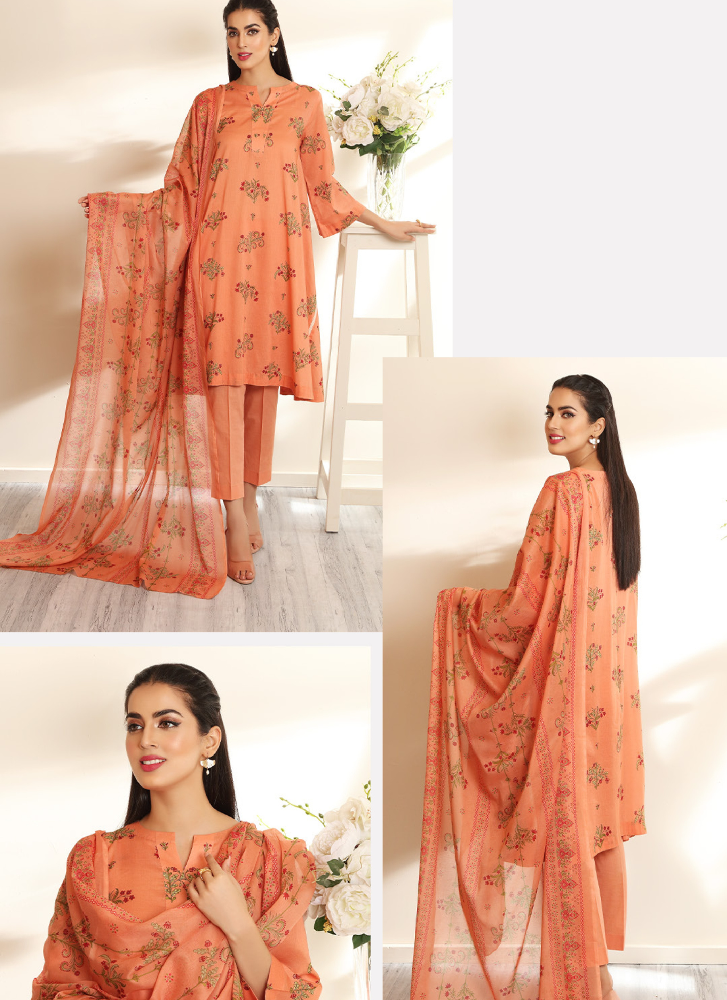Nishat 3 Piece Lawn Suit (Unstiched)