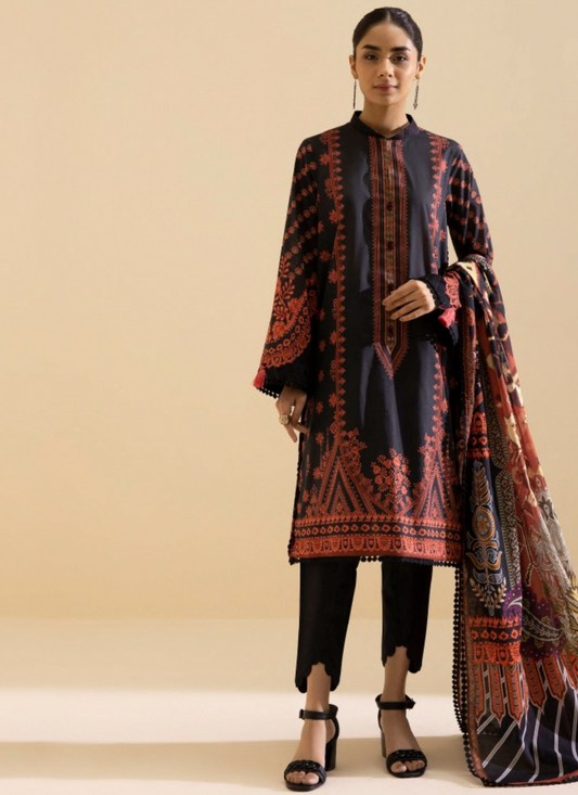 3 piece Lawn Suit-Printed (Unstiched)