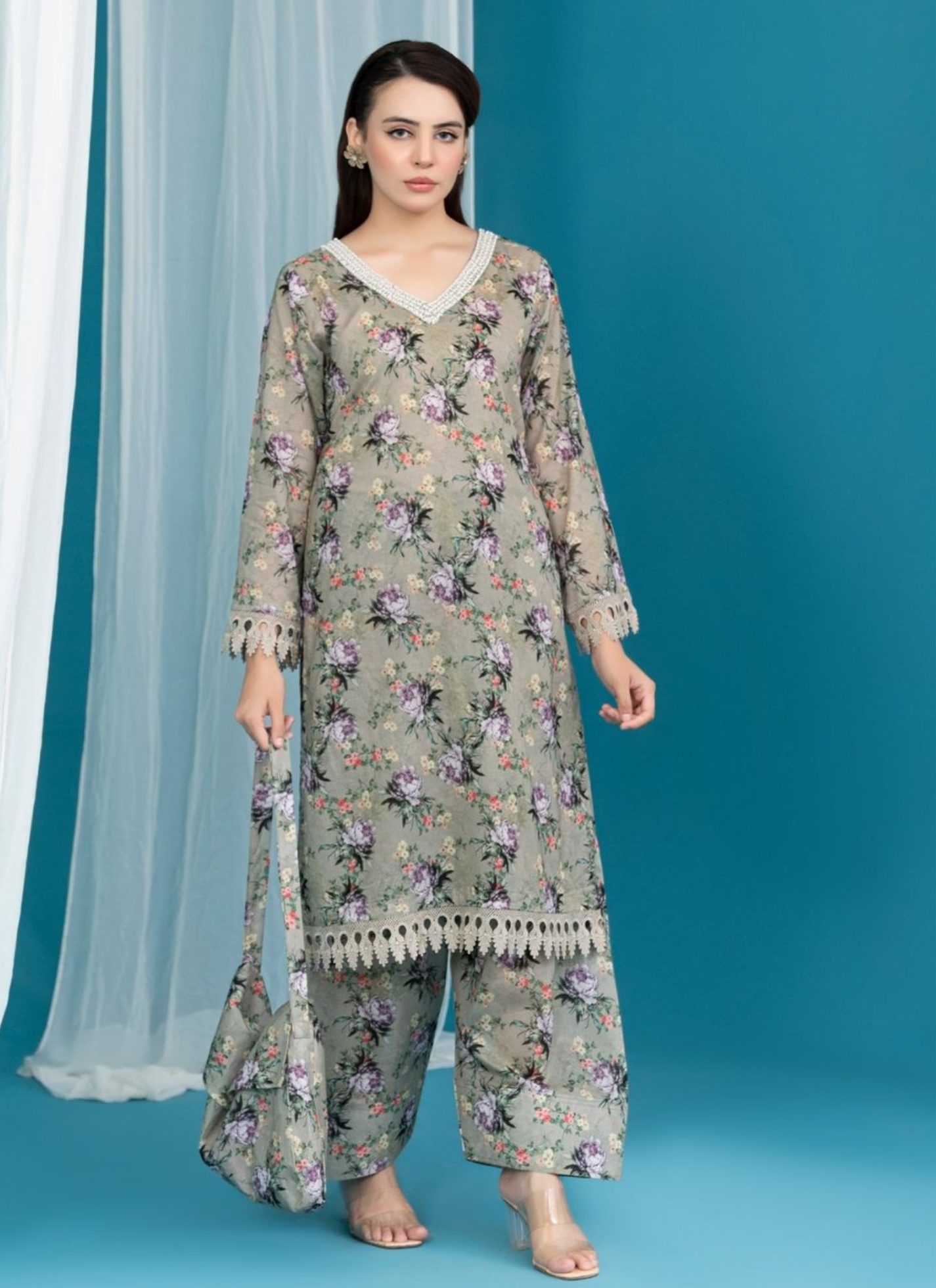 Elegant 2 Piece Unstitched Suit