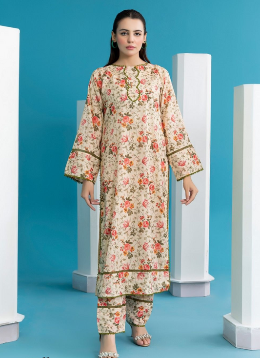 Elegant 2 Piece Unstitched Suit