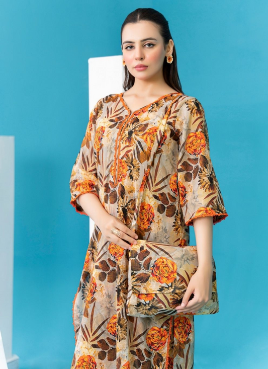Elegant 2 Piece Unstitched Suit