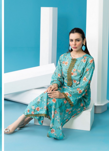 Elegant 2 Piece Unstitched Suit