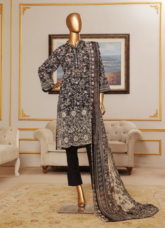Riwayat Premium 3P Lawn Suit Embroidered
