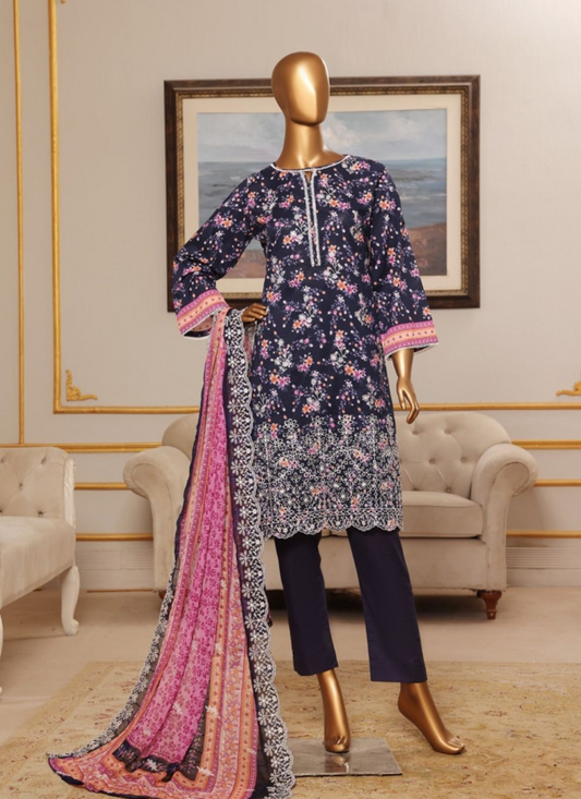 Riwayat Premium 3P Lawn Suit Embroidered