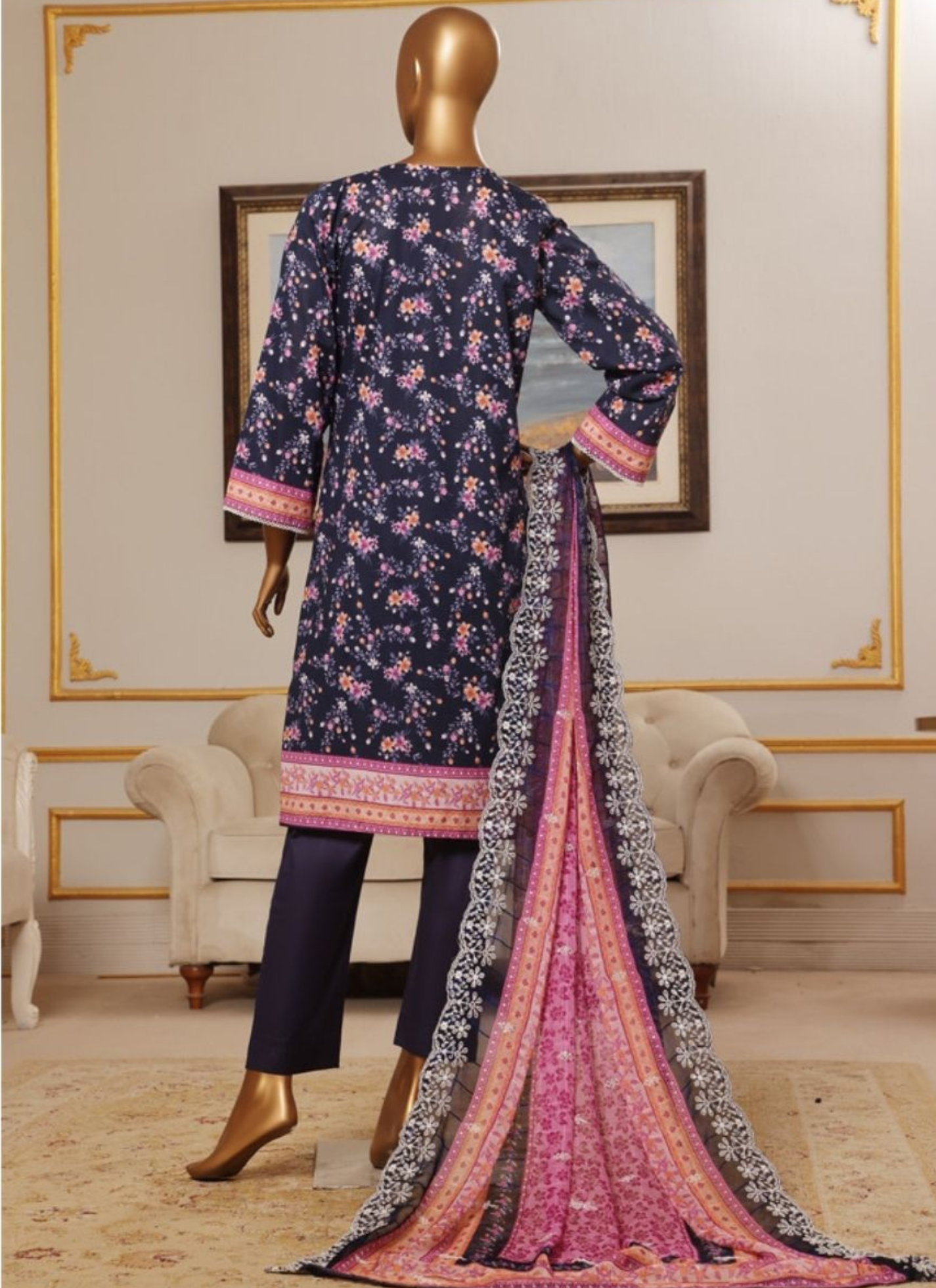 Riwayat Premium 3P Lawn Suit Embroidered
