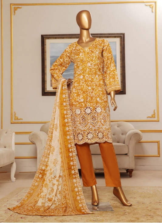 Riwayat Premium 3P Lawn Suit Embroidered