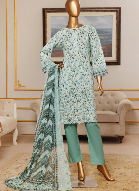 Riwayat Premium 3P Lawn Suit  Embroidered