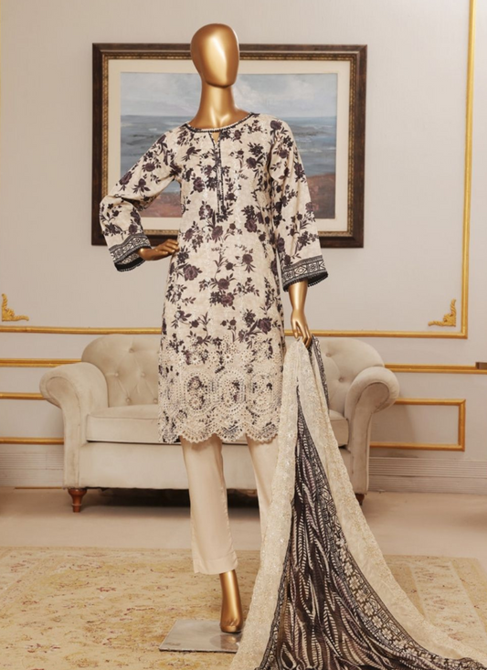 Riwayat Premium 3p Lawn Suit  Embroidered