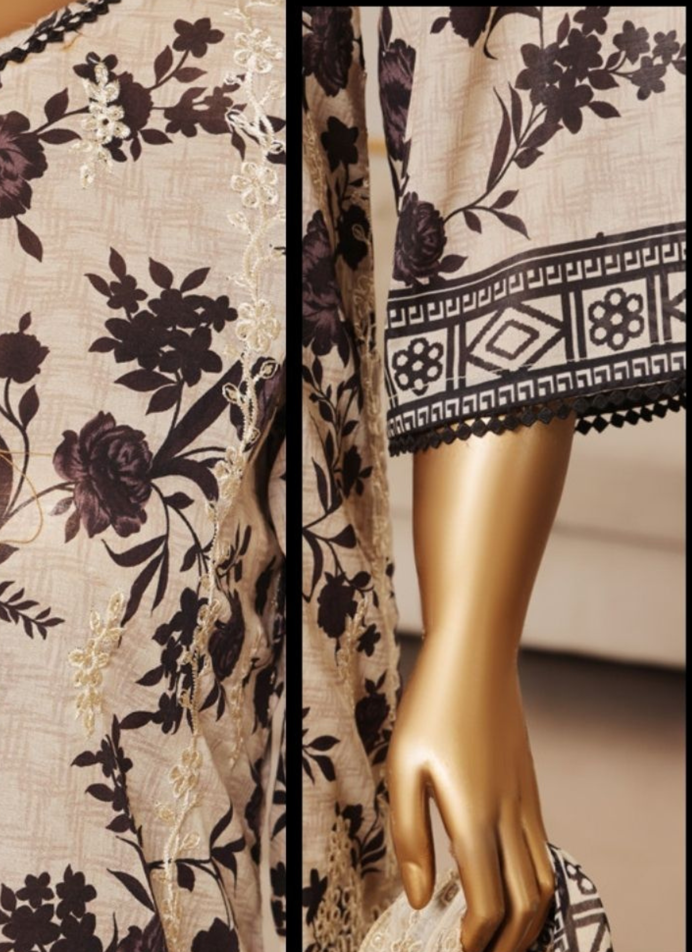 Riwayat Premium 3p Lawn Suit  Embroidered
