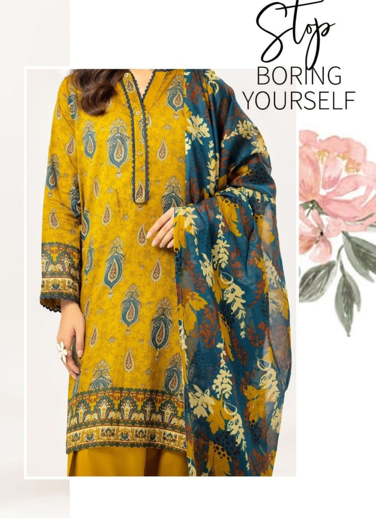 Haya By Legends 3p Lawn Suit (Unstiched)