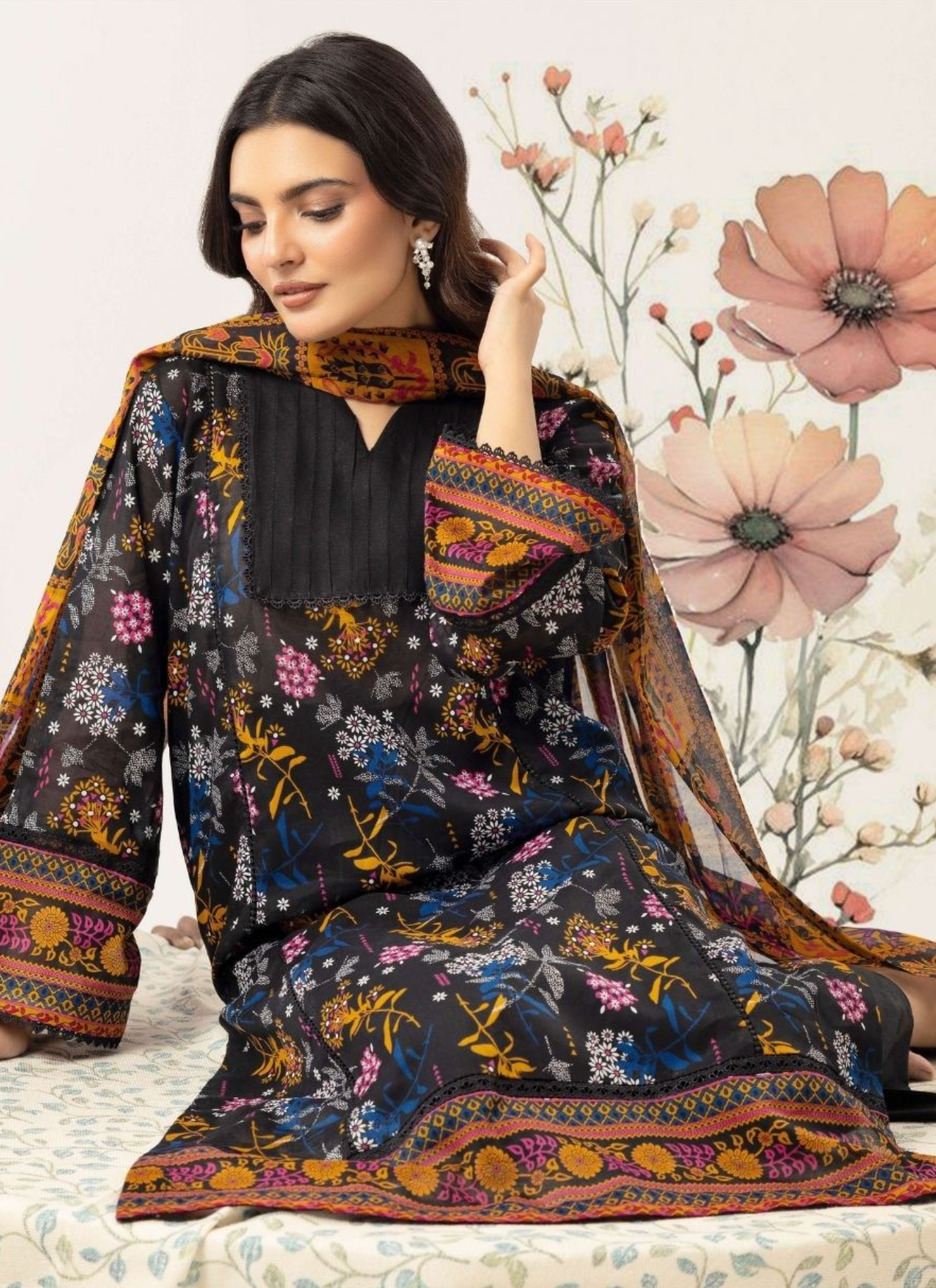 Haya By Legends 3p Lawn Suit (Unstiched)