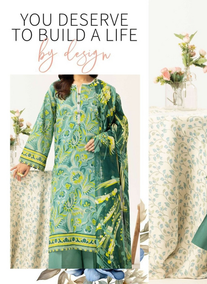 Haya By Legends 3p Lawn Suit (Unstiched)