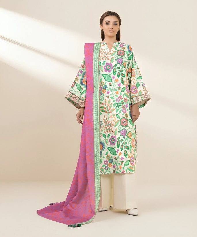 Sapphire 3-Piece Digital Printed Linen Suit